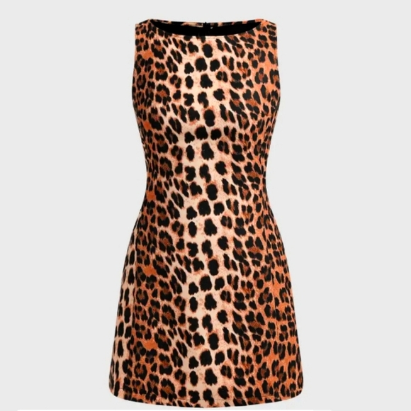 Cider leopard cheetah print dress Medium - Picture 1 of 6